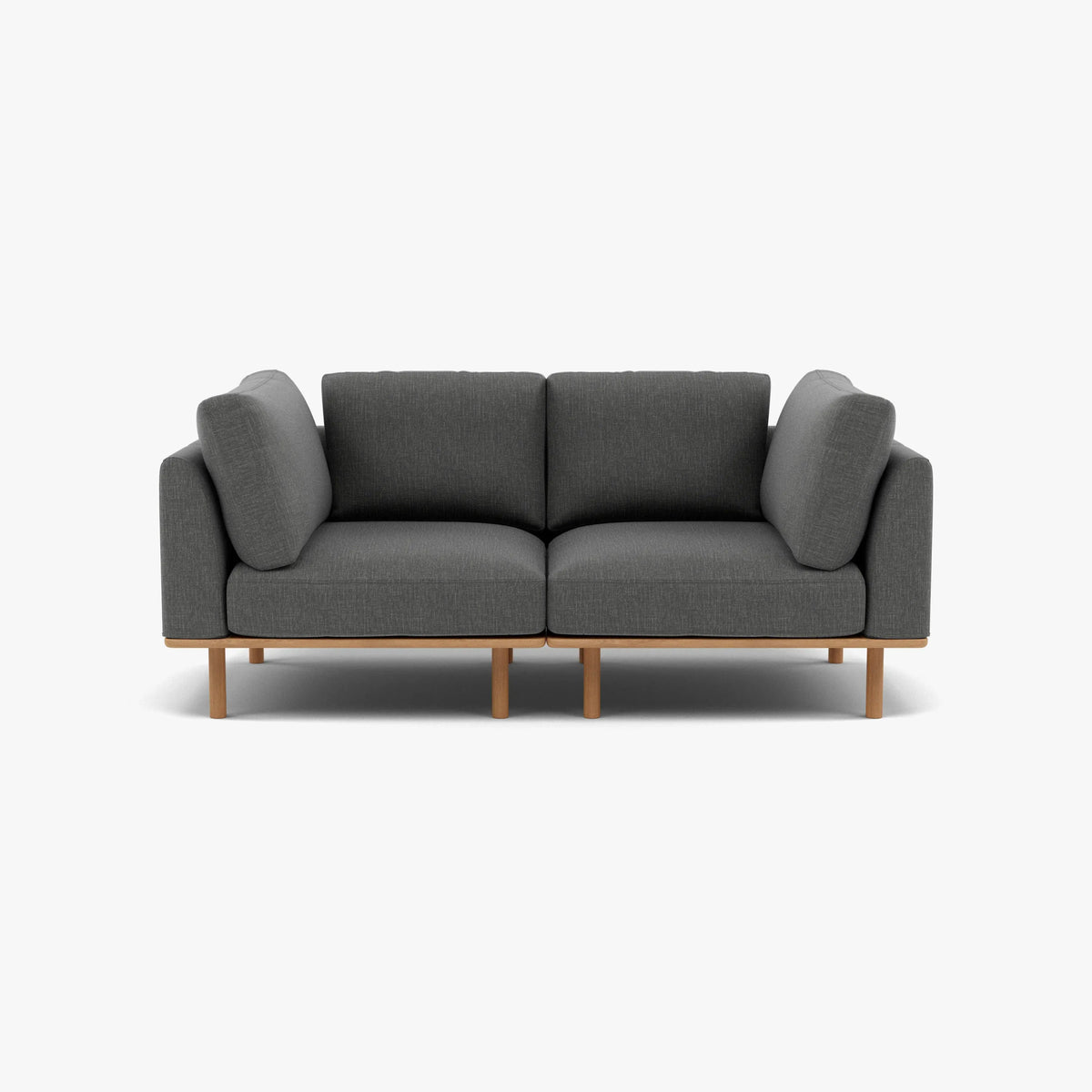 Anika Modular 2-Seater Sofa, Steel Gray, seat and cushion detail