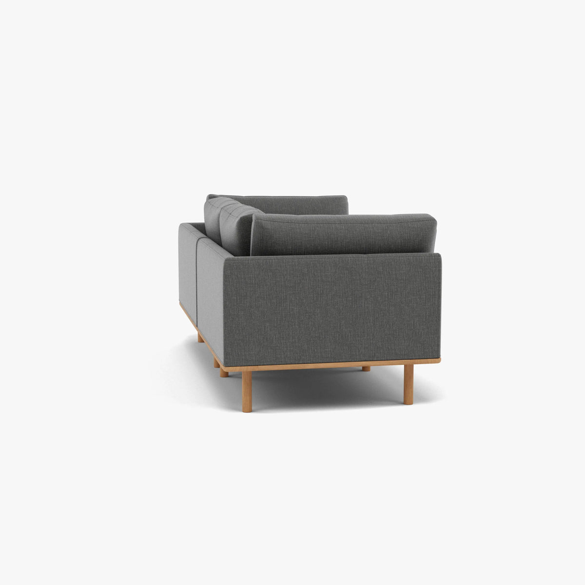 Anika Modular 2-Seater Sofa, Steel Gray, back and frame view