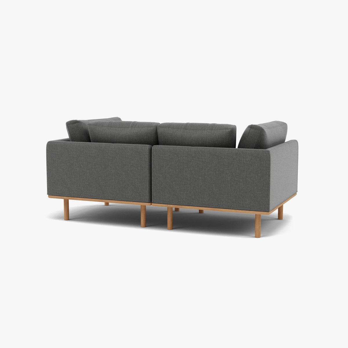 Anika Modular 2-Seater Sofa, Steel Gray, arm and corner detail