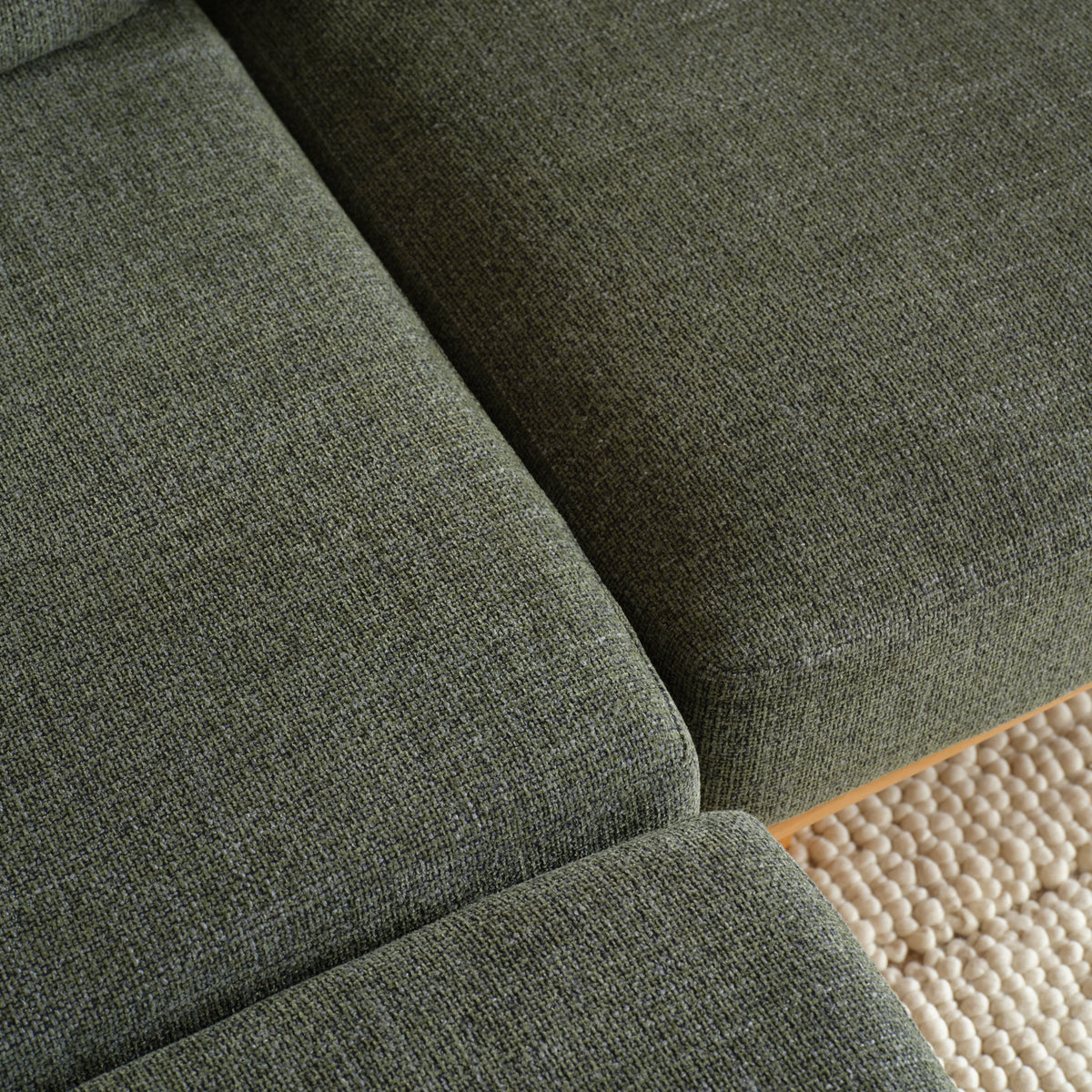 Anika Modular 3-Seater Chaise, Olive Green, styled in a living room