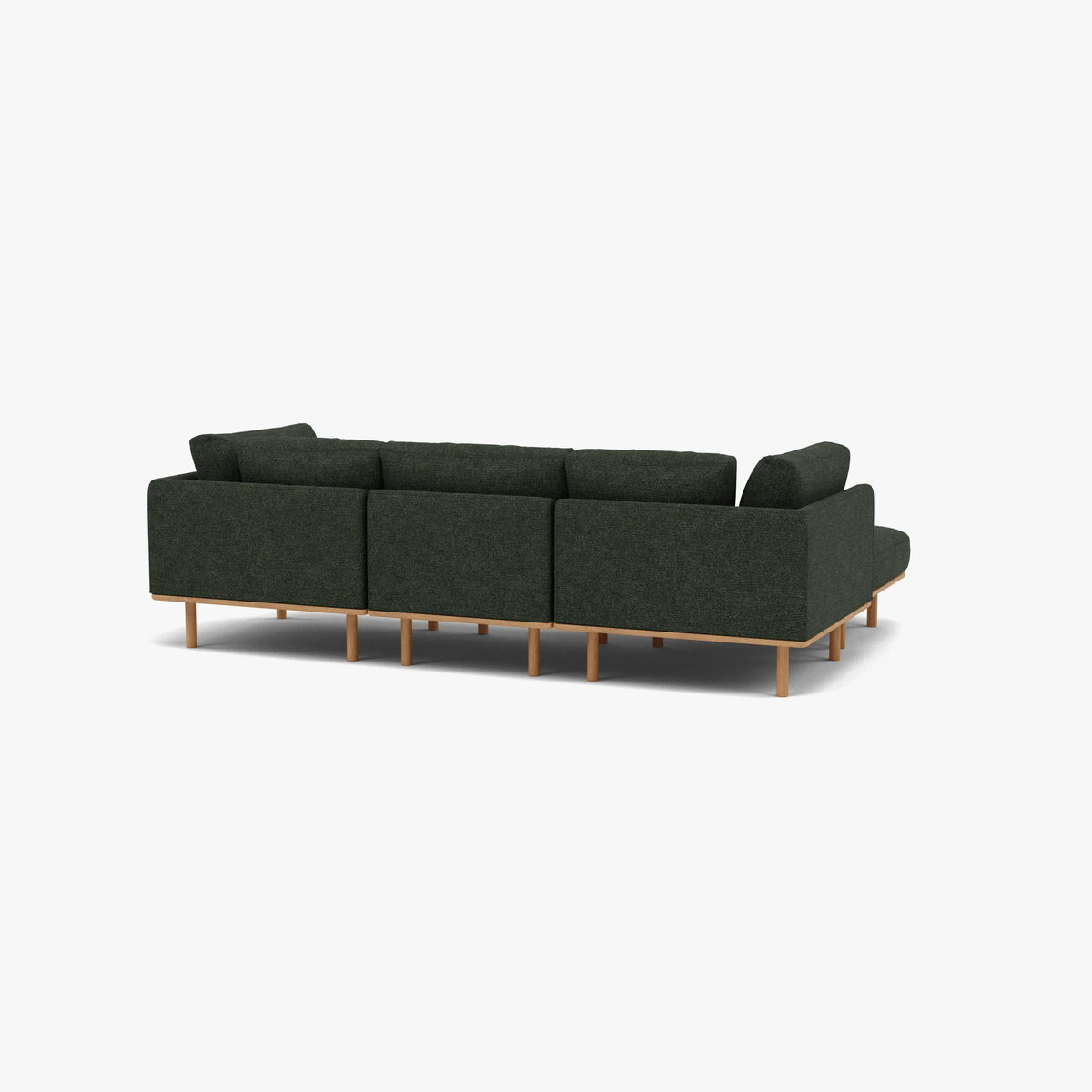 Anika Modular 3-Seater Chaise, Olive Green, seat and cushion detail