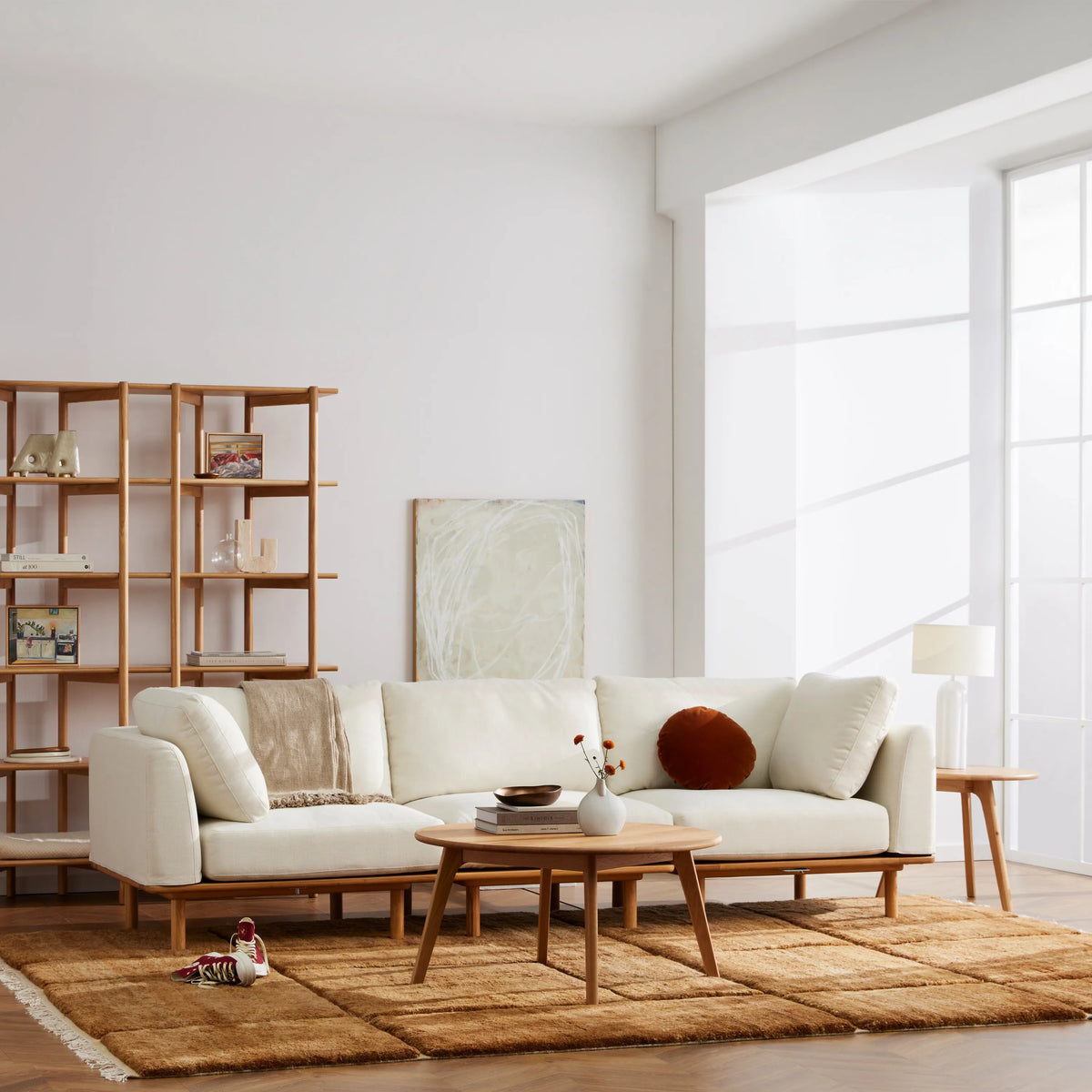 Anika Modular 3-Seater Sofa, Bone White, styled in a real room