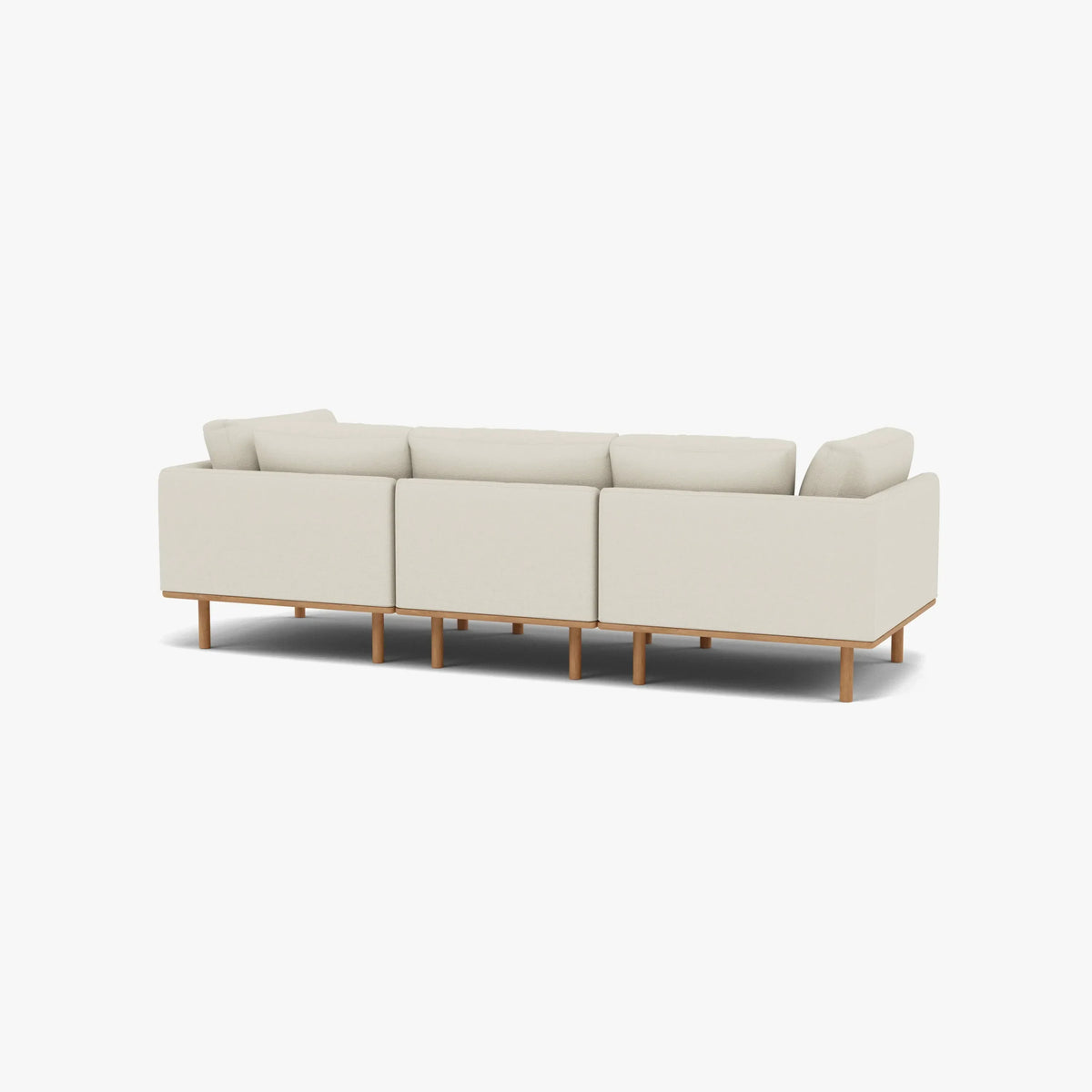 Anika Modular 3-Seater Sofa, Bone White, back and frame view