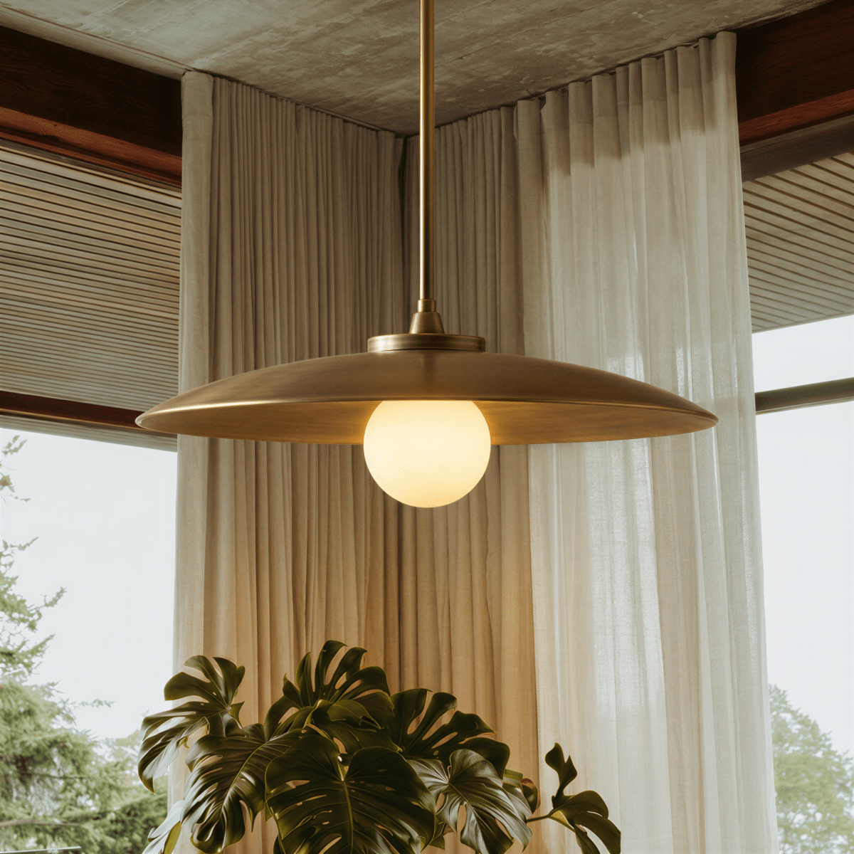 Apsis Metal Pendant Light, top of the shade in detail