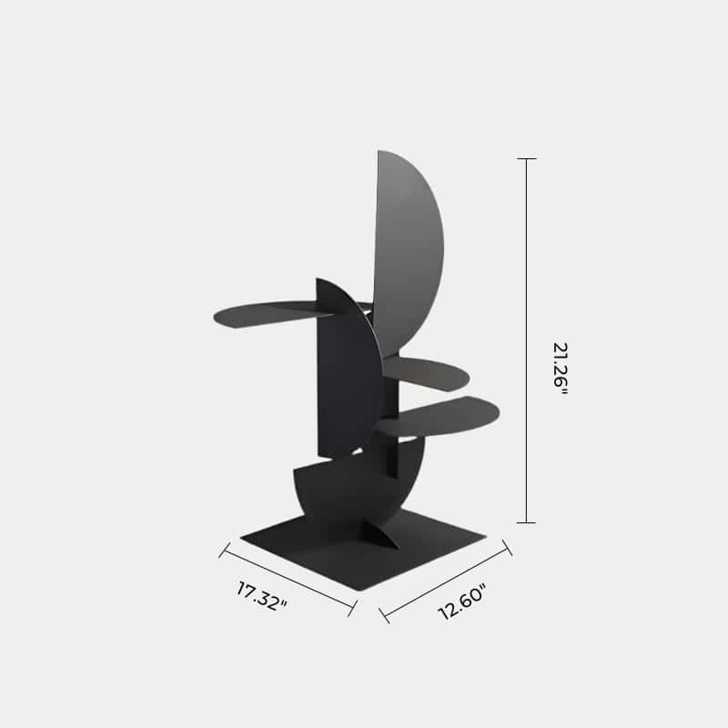 Arc Abstract Metal Sculpture, held for scale