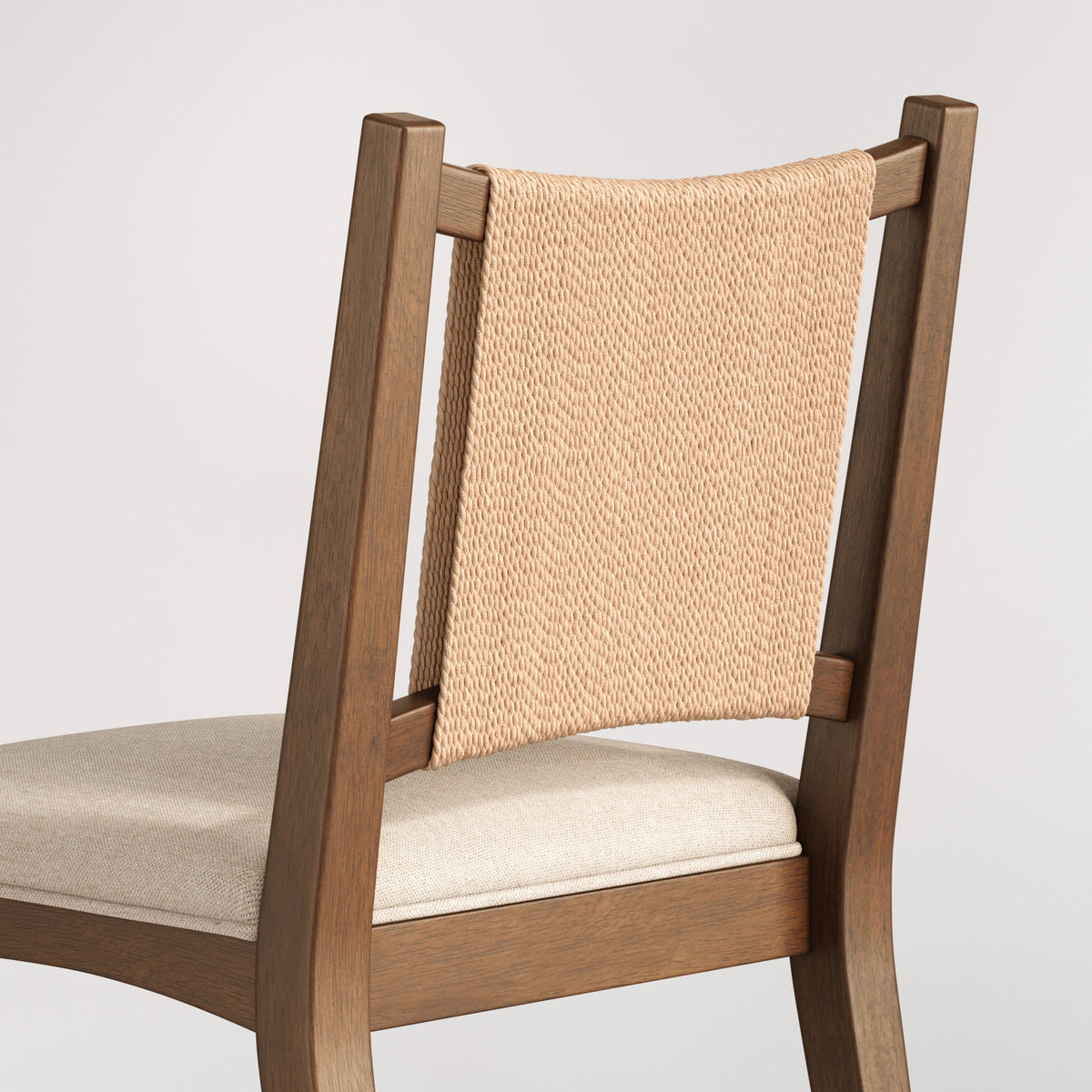 Arched Back Seagrass Dining Chair Medium Brown (Set of 4), close up detail