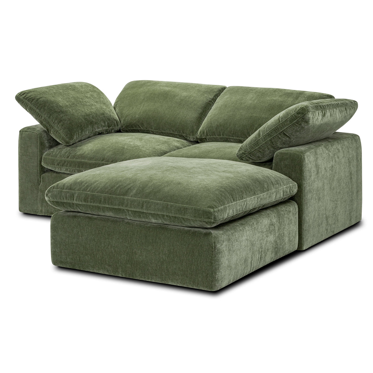 Aspen 3-Seat Modular Sectional in Sagano Green, back view
