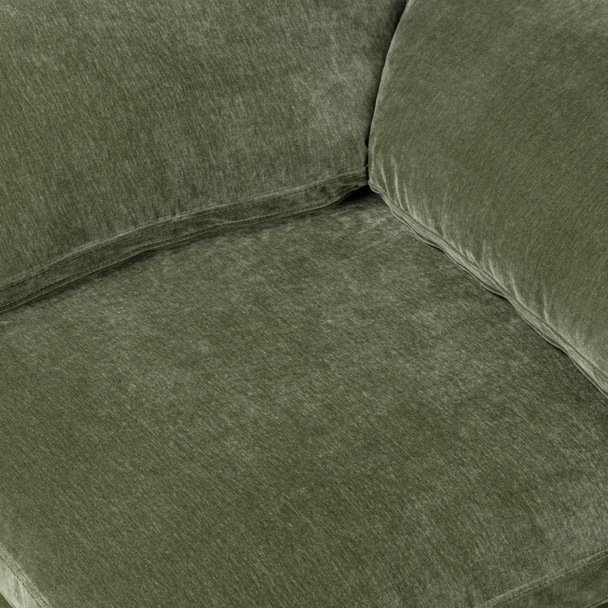 Aspen 3-Seat Modular Sectional in Sagano Green, modular layout seen from above