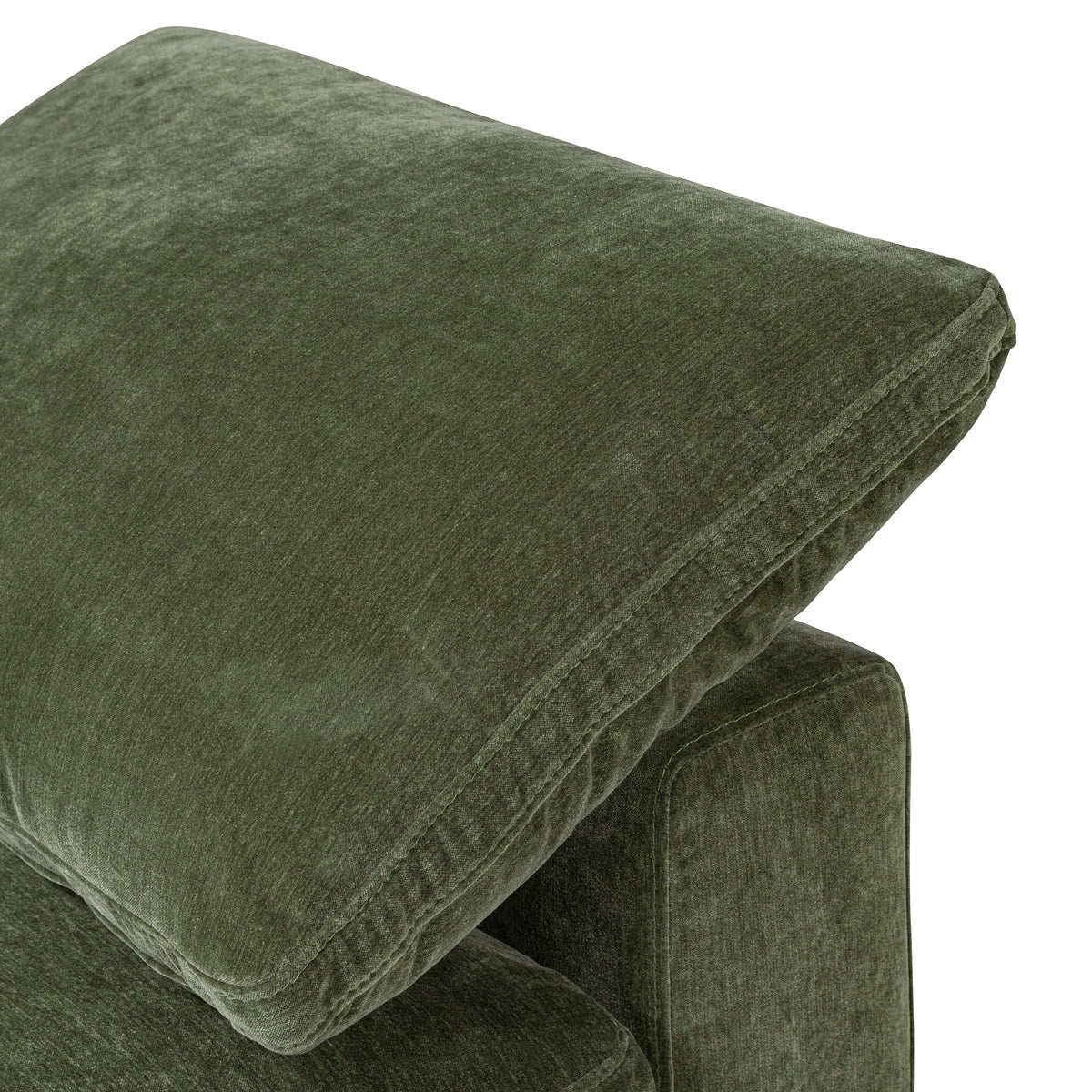 Aspen 7-Seat Pine Sectional, Sagano Green, upholstery weave close up