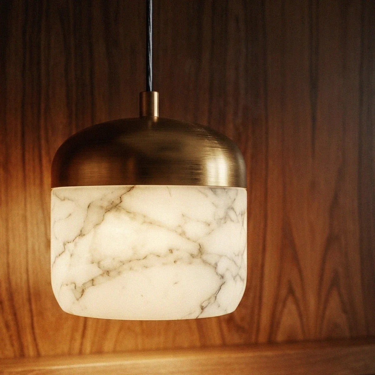 Asta Alabaster Pendant Light, top of the shade in detail