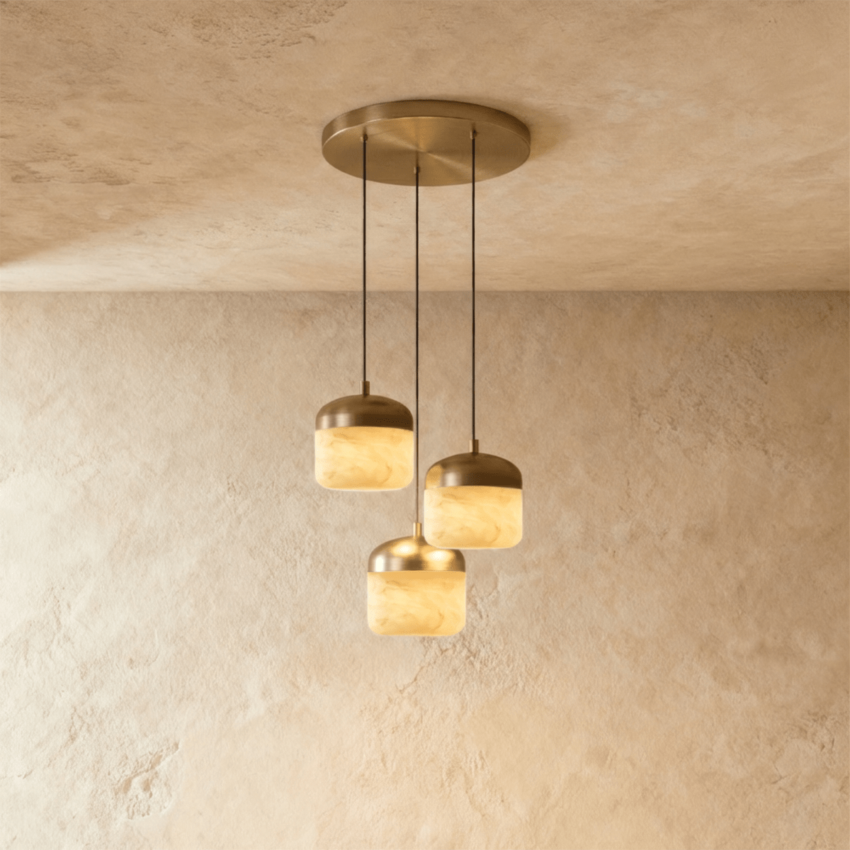 Asta Alabaster Pendant Light, close up of the finish and material