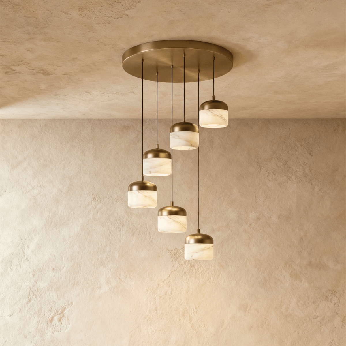 Asta Alabaster Pendant Light, glow and light quality close up