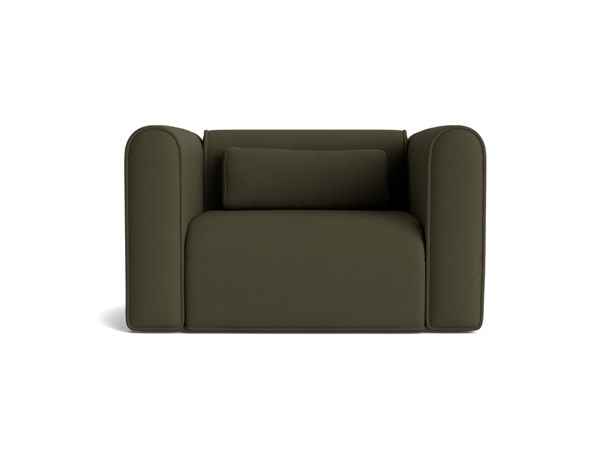 Bangalow Modular Armchair, greenwattle, frame and leg detail