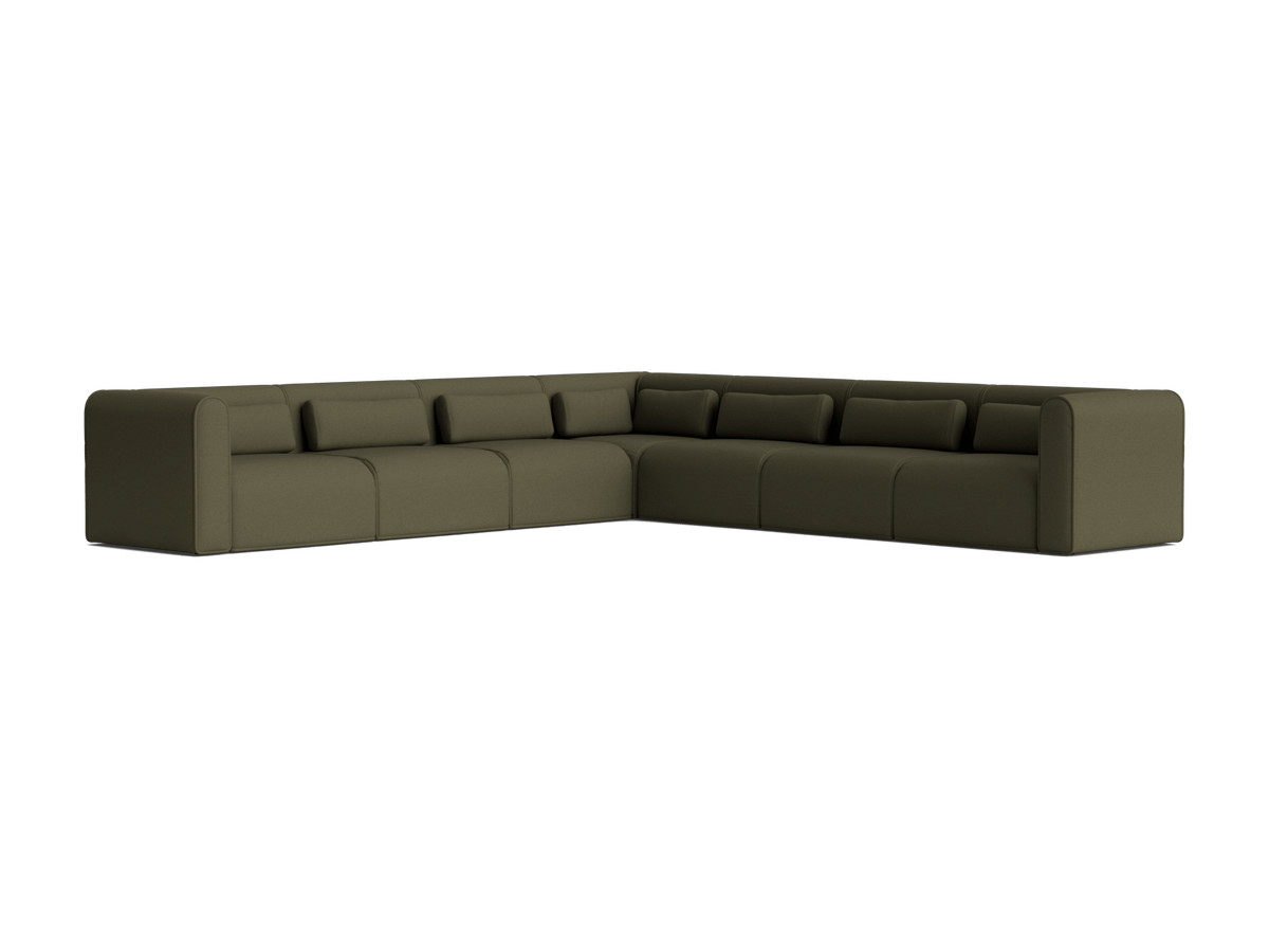 Bangalow Modular Armchair, greenwattle, styled outdoors