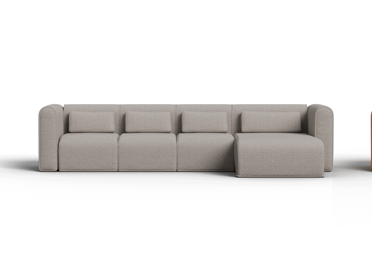 Bangalow Modular Chaise Sofa, second angled three quarter view