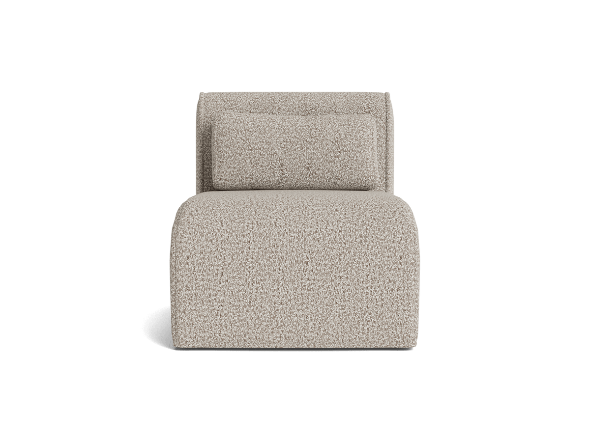 Bangalow Modular Sofa Module, limestone, back and frame view