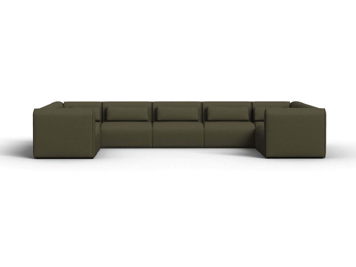 Bangalow Modular U-Shape Sofa, styled with cushions