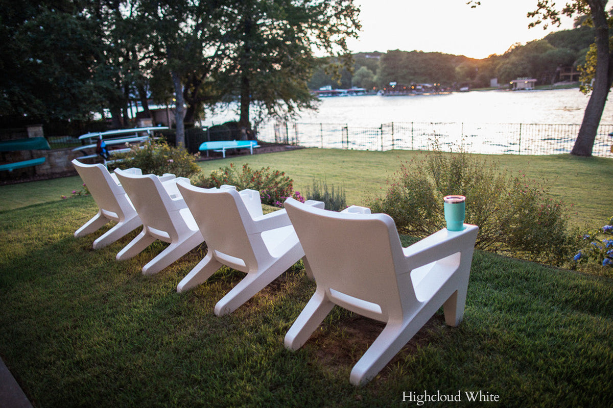 Bask Outdoor Lounge Chair, white, armrest detail