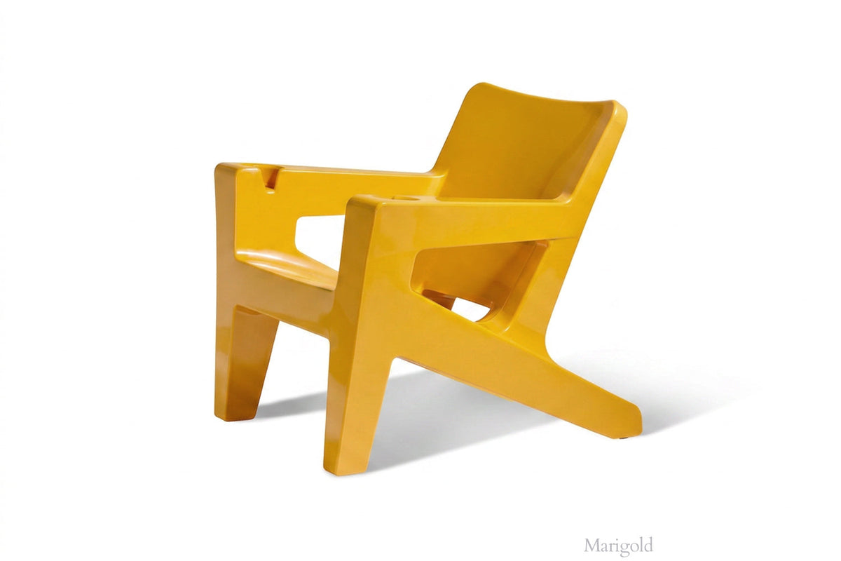Bask Outdoor Lounge Chair, vintage marigold, studio shot