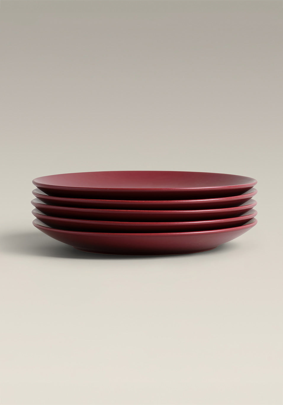 Big Stoneware Plate Set, styled on a table