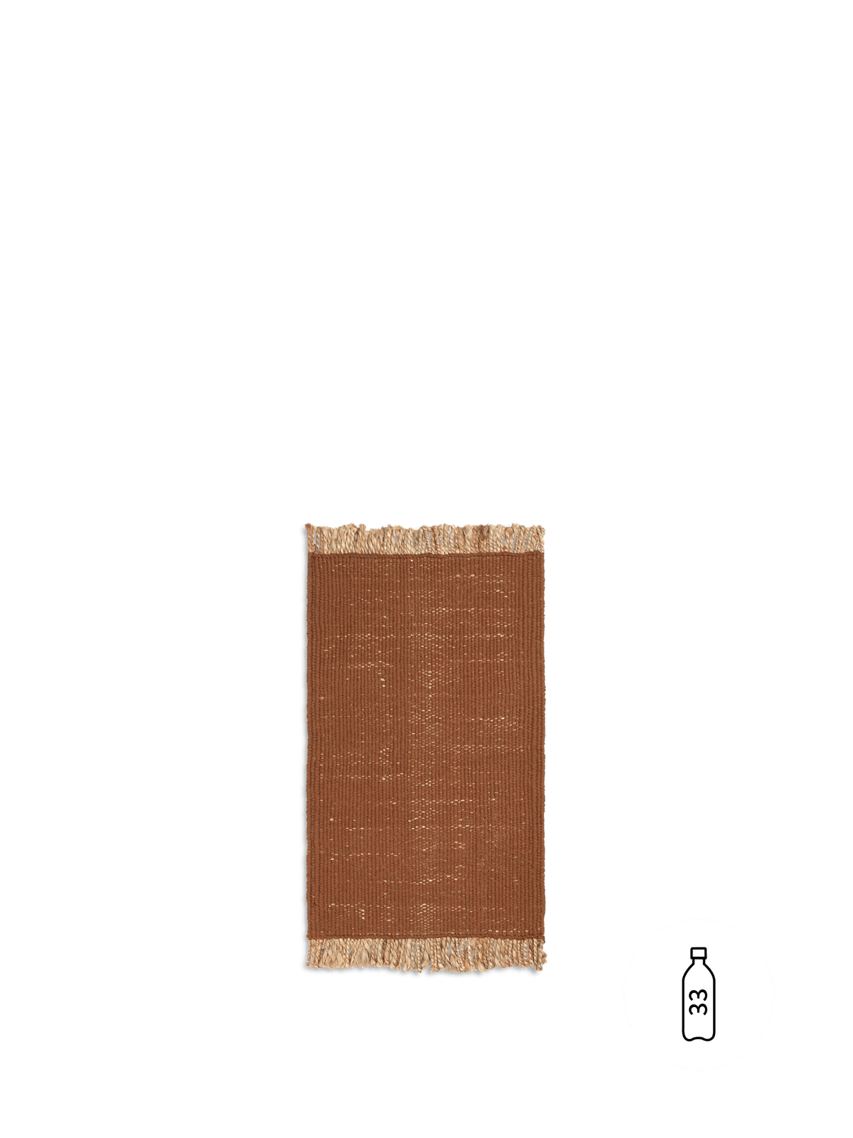 Block Jute Mat, Dark Brick/Natural, full rug laid flat