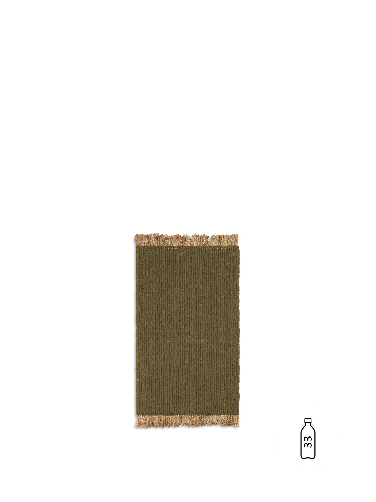 Block Jute Mat, Olive/Natural, full rug laid flat