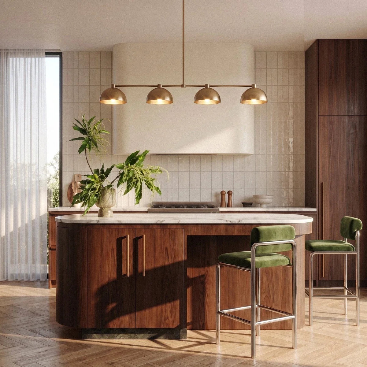 Blyra Brass Pendant Light, angled view showing the silhouette
