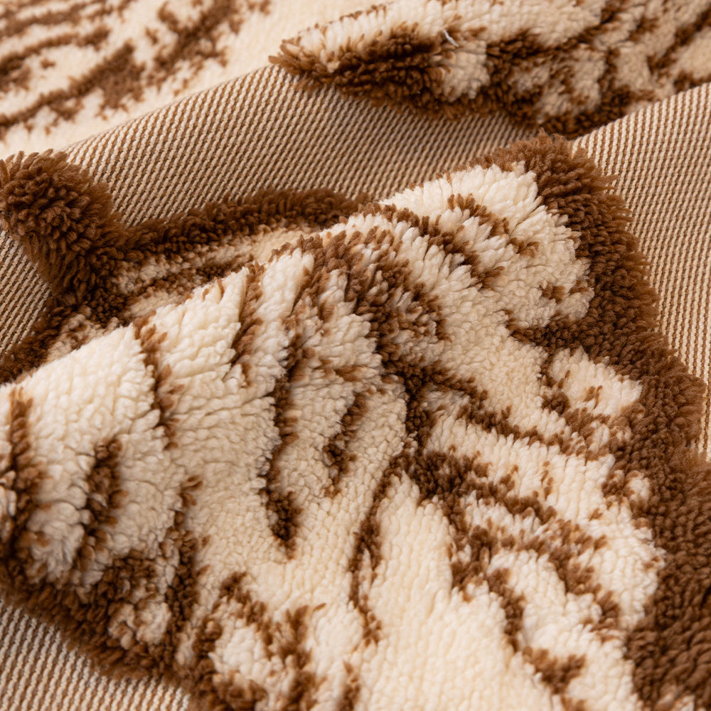 Botanical Leaf Plush Bolster Pet Sofa Bed, cover and base detail