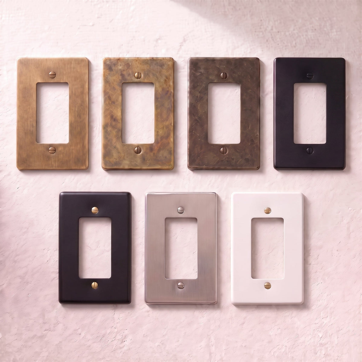 Brass Plate Sample Kit (7 Finishes), full fitting view