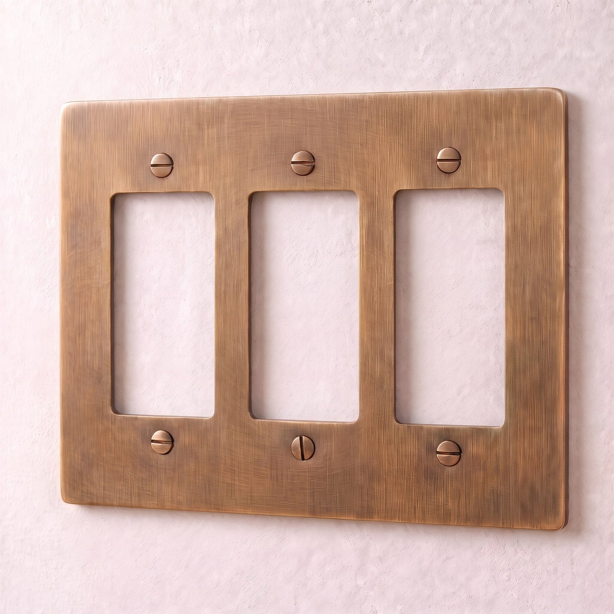 Brass Wall Plate (1-5 Gang), full fitting view