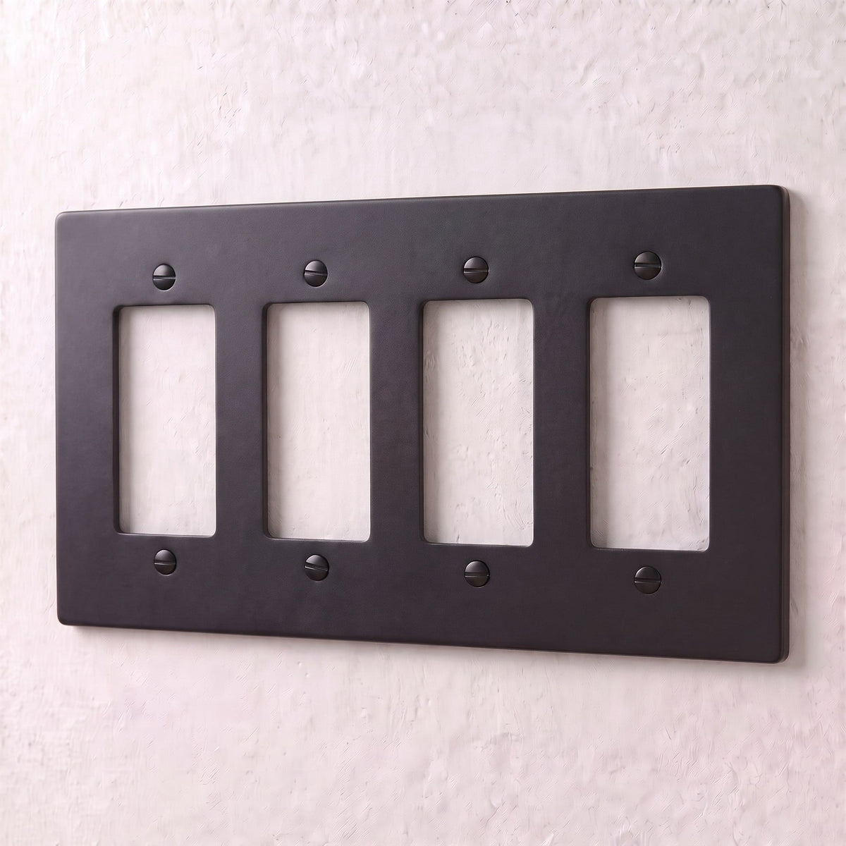 Brass Wall Plate (1-5 Gang), angled three quarter view (2)
