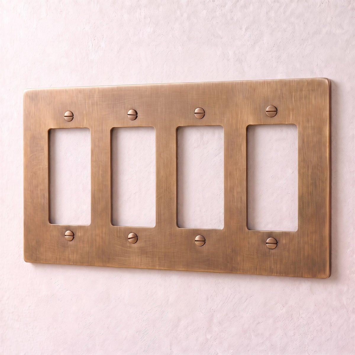 Brass Wall Plate (1-5 Gang), edge and bevel detail