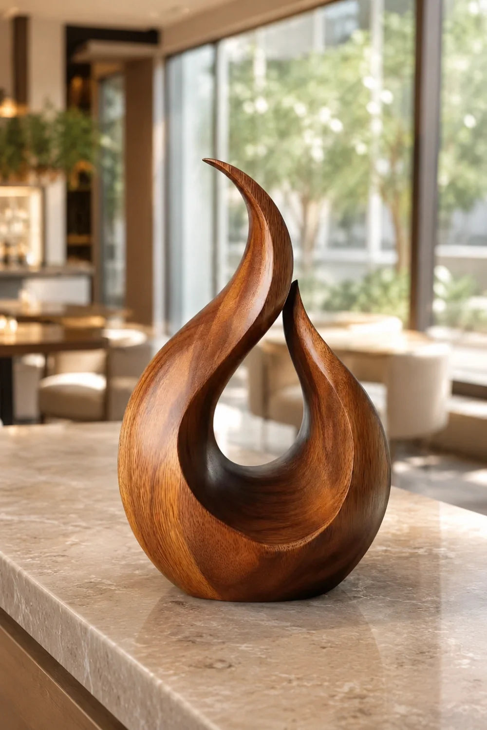 Cairn Abstract Wood Sculpture, base and footing detail