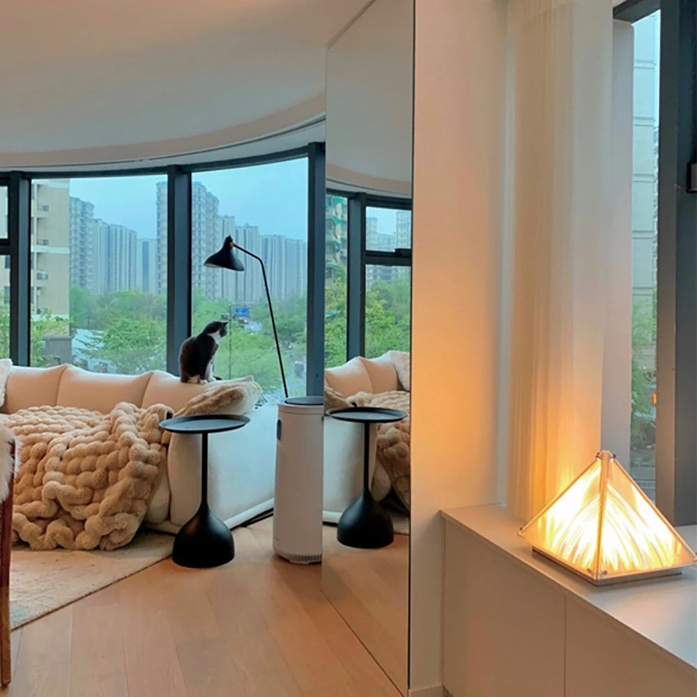 Pyramid Glass Table Lamp