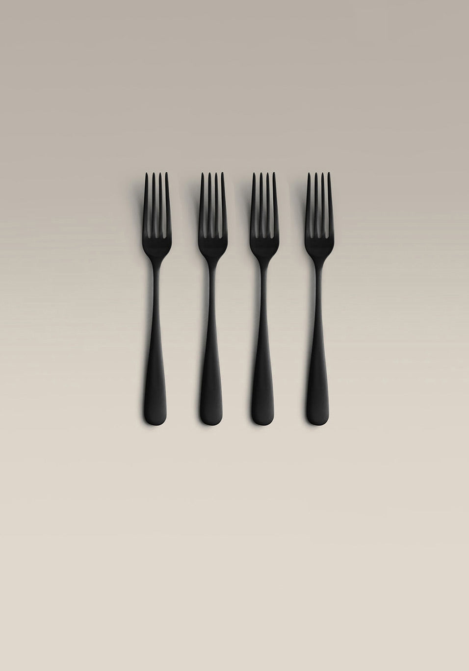 Classic Large Fork Set, black, single piece on a plain surface