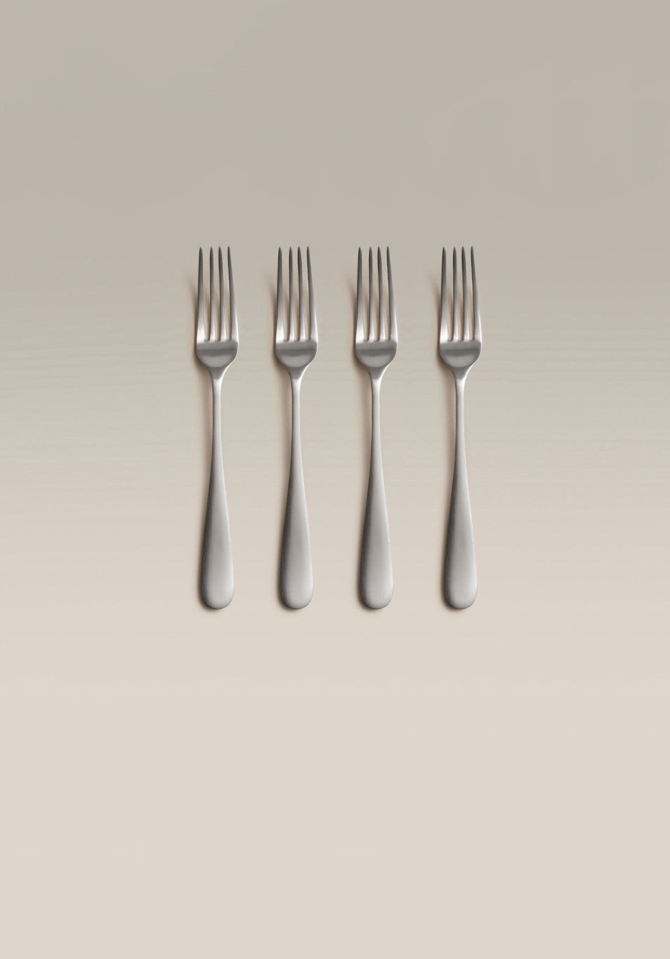 Classic Large Fork Set, brushed, bowl and tine close up
