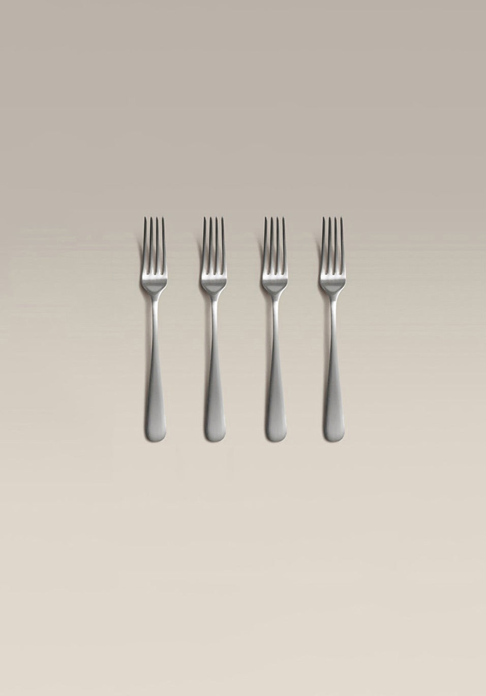 Classic Small Fork Set, brushed, full set laid out