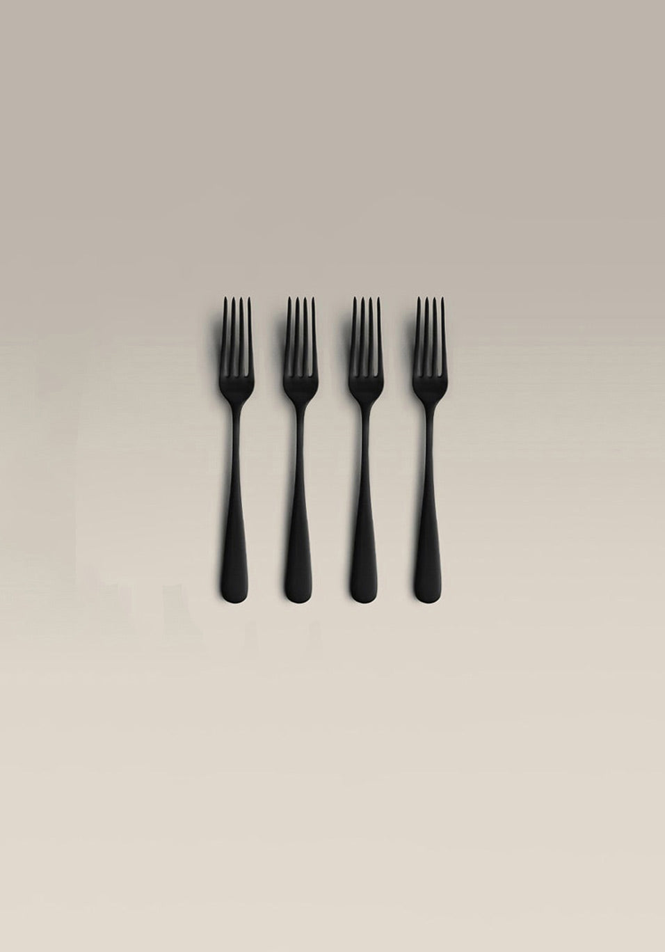 Classic Small Fork Set, black, bowl and tine close up