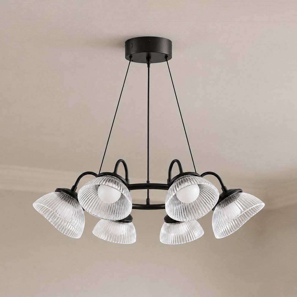 Coronis Fluted Glass LED Chandelier, third diffuser detail