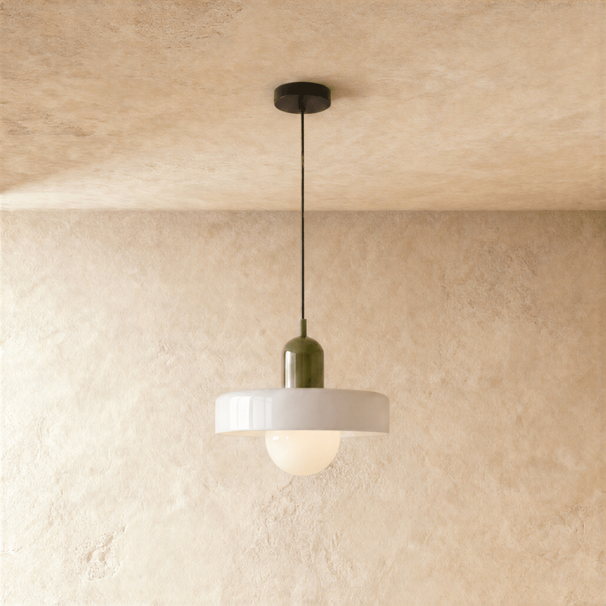 Cride Metal Pendant Light, cord and ceiling canopy detail