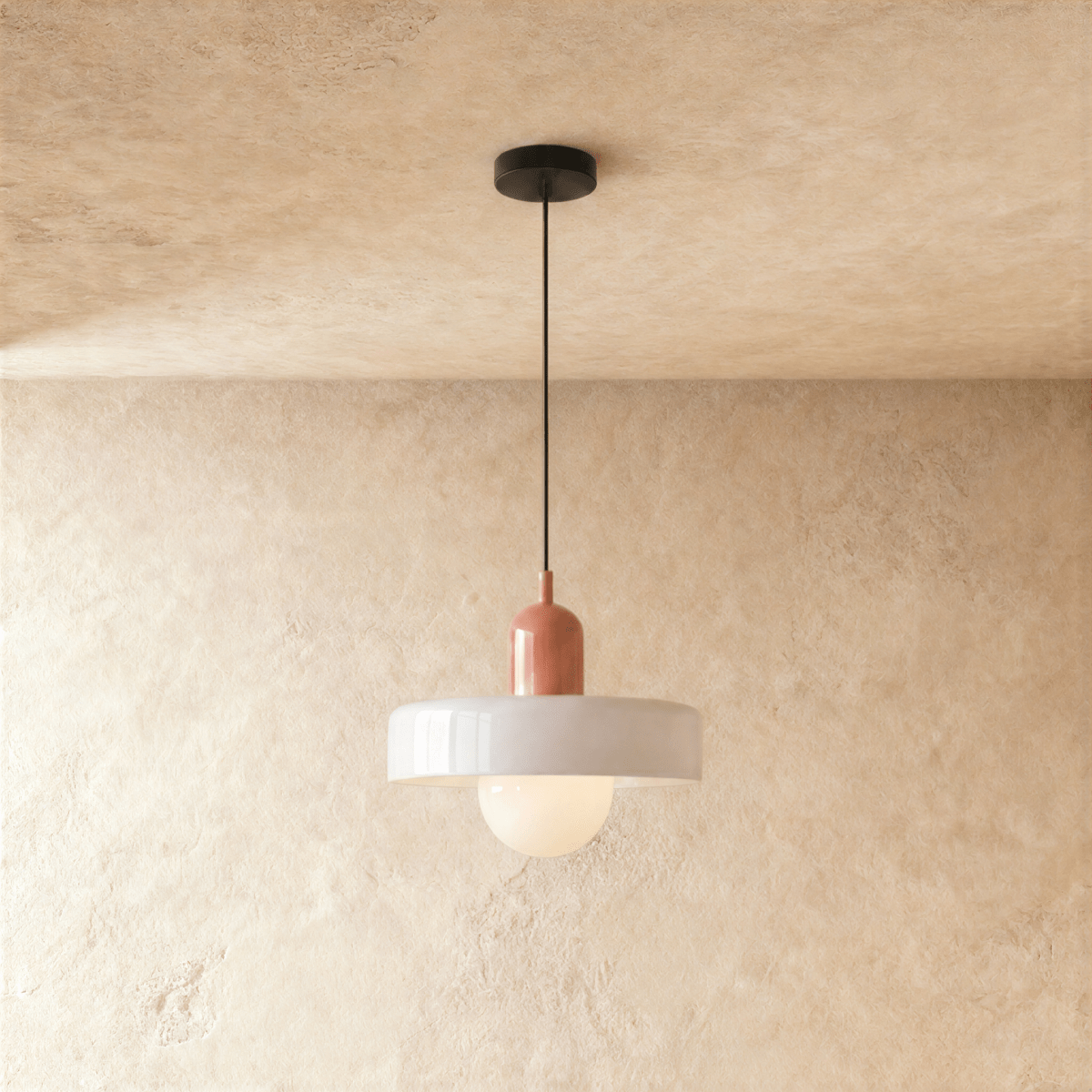Cride Metal Pendant Light, glow and light quality close up