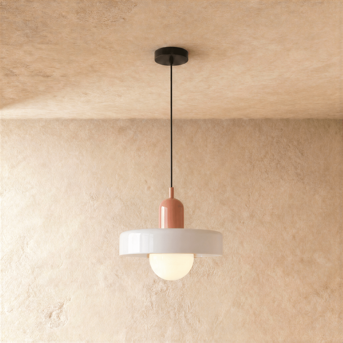 Cride Metal Pendant Light, styled above a dining table