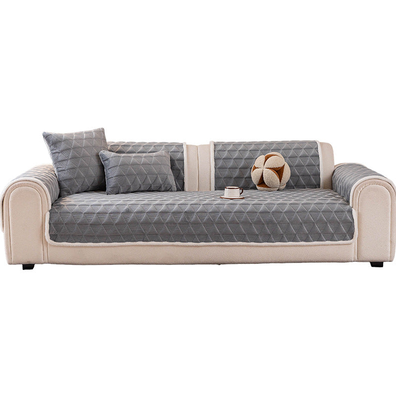 Crystal Velvet Quilted Sofa Protector, full flat lay view