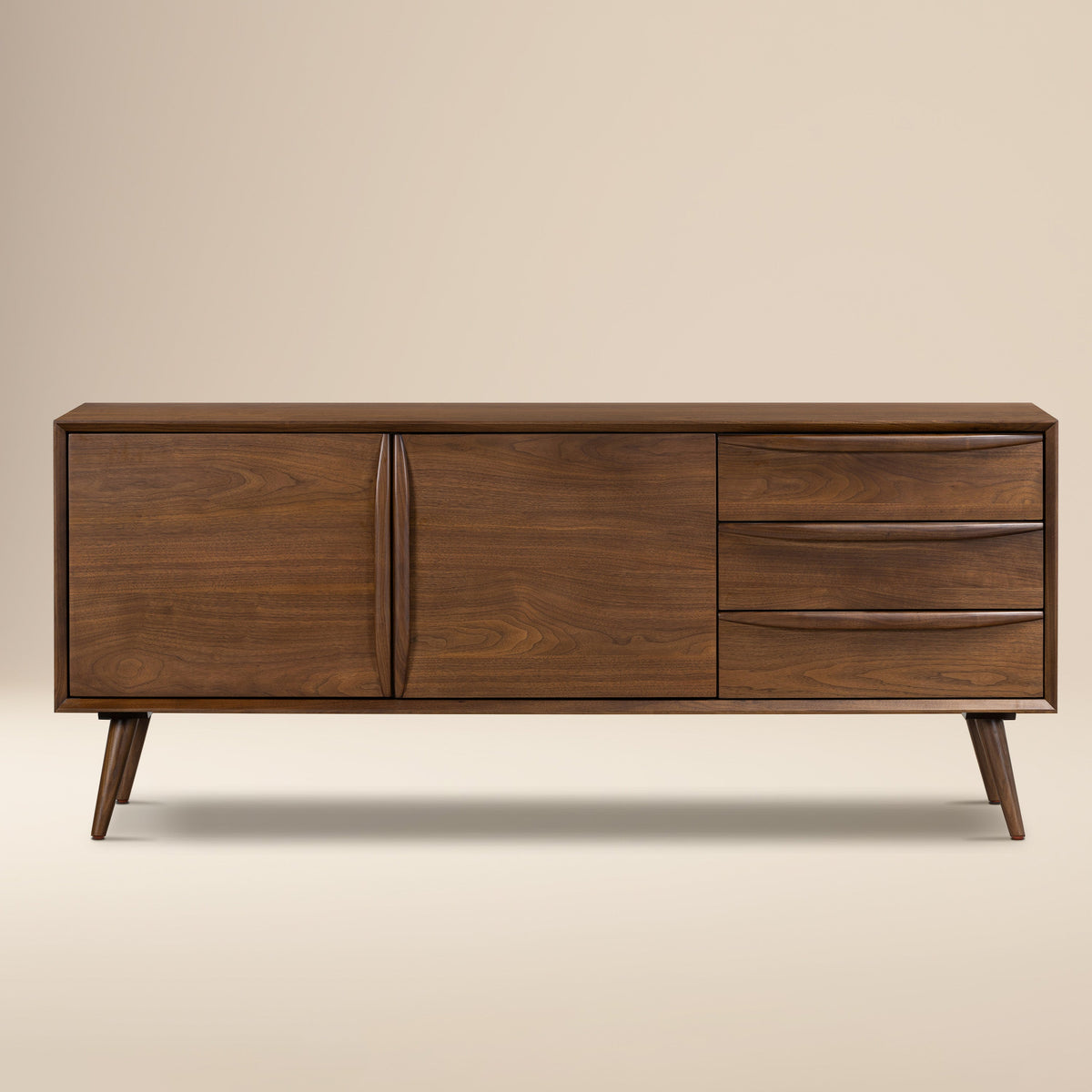 Cura 71" Walnut Sideboard, full front view