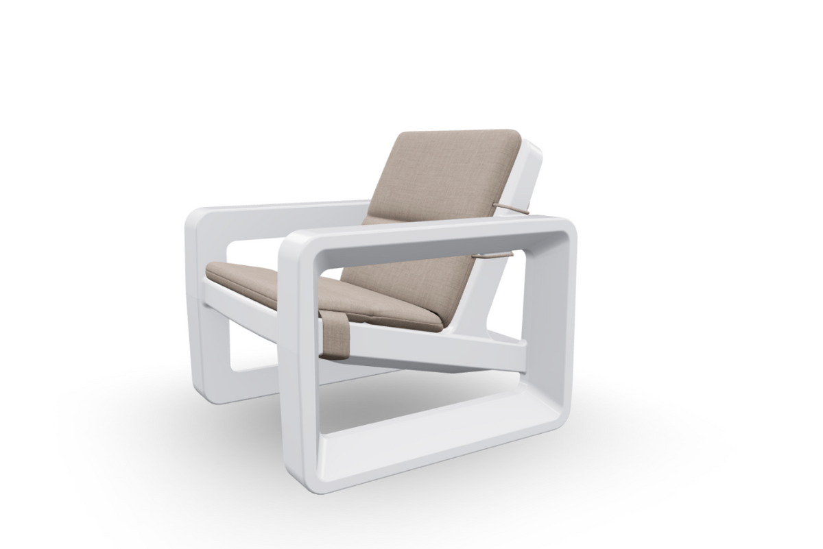 Deck Chair Cushion, draped and styled view