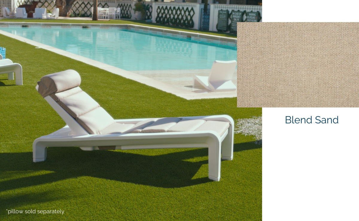 Deck Chaise Cushion, sand, edge and trim detail