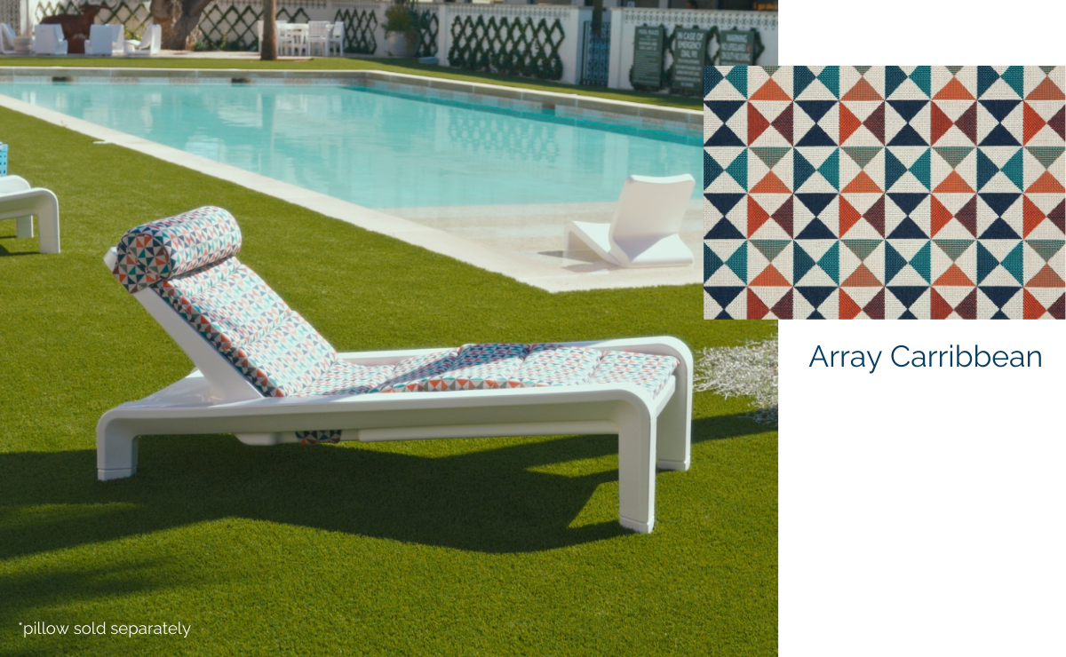 Deck Chaise Cushion, caribbean, folded detail
