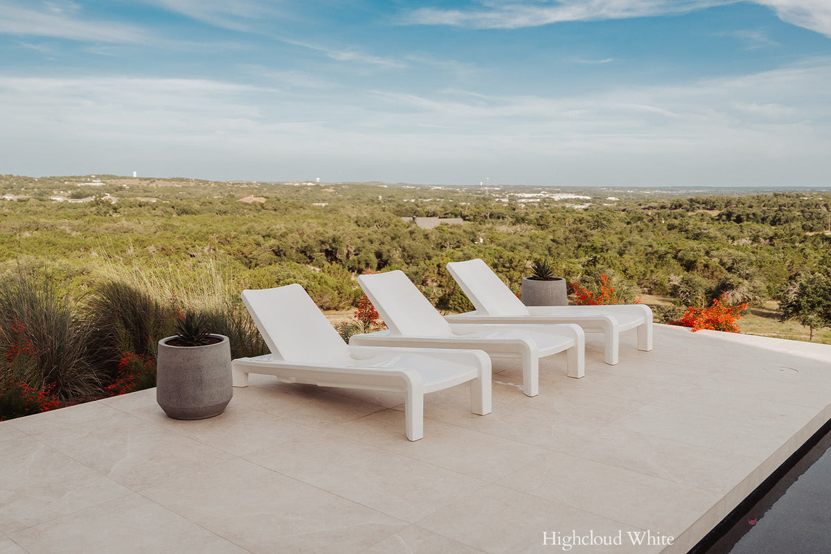 Deck Chaise Lounge, white, styled in a real room