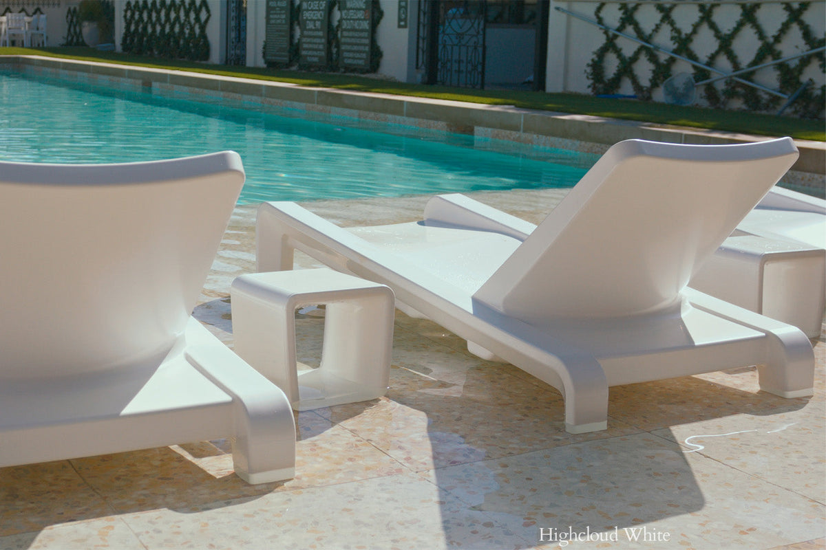 Deck Chaise Lounge, white, upholstery weave close up