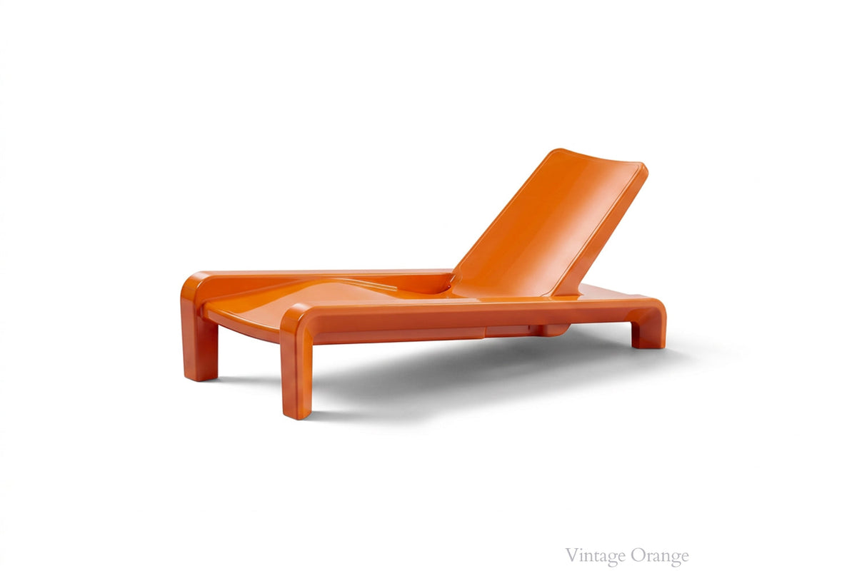 Deck Chaise Lounge, orange, studio shot